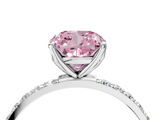 White gold Fancy Pink Cushion  Solitaire Pavé Diamond Engagement Ring with Four-Prong Setting_42
