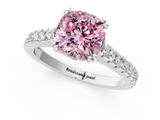 White gold Fancy Pink Cushion  Solitaire Pave Diamond Engagement Ring with Prong Setting_21