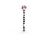 White gold Fancy Pink Cushion  Solitaire Pave Diamond Engagement Ring with Prong Setting_22