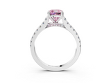 White gold Fancy Pink Cushion  Solitaire Pave Diamond Engagement Ring with Prong Setting_24