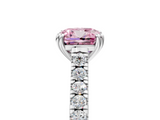 White gold Fancy Pink Cushion  Solitaire Pave Diamond Engagement Ring with Prong Setting_25