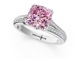 White gold Fancy Pink Cushion  Solitaire Pave Split Shank Engagement Ring with Six-Prong Setting_38