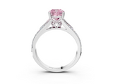 White gold Fancy Pink Cushion  Solitaire Pave Split Shank Engagement Ring with Six-Prong Setting_40