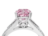White gold Fancy Pink Cushion  Solitaire Pave Split Shank Engagement Ring with Six-Prong Setting_41