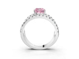 White gold Fancy Pink Cushion  Solitaire Split Shank Pave Diamond Ring_52