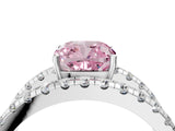 White gold Fancy Pink Cushion  Solitaire Split Shank Pave Diamond Ring_53