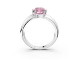White gold Fancy Pink Cushion  Solitaire Tension Set Diamond Ring with Wide Band_23