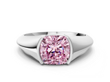 White gold Fancy Pink Cushion  Solitaire Tension Set Diamond Ring_20