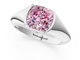 White gold Fancy Pink Cushion  Solitaire Tension Set Diamond Ring_21