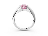 White gold Fancy Pink Cushion  Solitaire Tension Set Diamond Ring_23