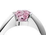 White gold Fancy Pink Cushion  Solitaire Tension Set Diamond Ring_24