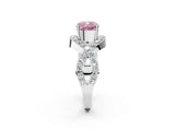 White gold Fancy Pink Cushion  Solitaire Twist Band Pavé Diamond Engagement Ring_34