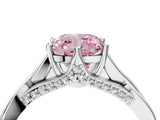 White gold Fancy Pink Cushion  Solitaire Twist Band Six-Prong Setting 5