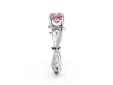 White gold Fancy Pink Cushion  Solitaire Twist Band with Pavé Accents and Four-Prong Setting_23