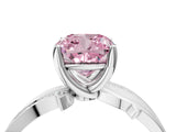 White gold Fancy Pink Cushion  Solitaire Twist Band with Pavé Accents and Four-Prong Setting_24