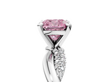 White gold Fancy Pink Cushion  Solitaire Twist Band with Pave Prong Setting_44