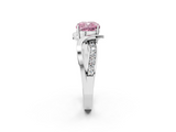 White gold Fancy Pink Cushion  Solitaire Twisted Band with Prong Setting_5
