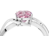 White gold Fancy Pink Cushion  Solitaire Twisted Band with Prong Setting_7