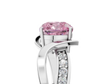 White gold Fancy Pink Cushion  Solitaire Twisted Band with Prong Setting_8