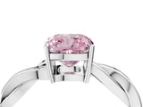 White gold Fancy Pink Cushion  Solitaire Twisted Pave Diamond Ring with Four-Prong Setting_144