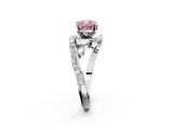 White gold Fancy Pink Cushion  Solitaire with Pavé Twist Band and Four-Prong Setting_61