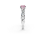 White gold Fancy Pink Cushion  Three-Stone Diamond Ring with Pavé Split Shank and Four-Prong Setting_47
