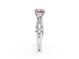 White gold Fancy Pink Cushion  Three-Stone Diamond Ring with Pavé Split Shank and Four-Prong Setting_61