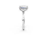 White gold Fancy Pink Cushion  and Emerald Cut Toi Moi Ring with Prong Setting_48