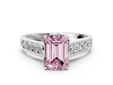 White gold Fancy Pink Emerald  Brilliant Channel-Set Solitaire Ring with Four-Prong Setting_20