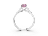 White gold Fancy Pink Emerald  Brilliant Channel-Set Solitaire Ring with Four-Prong Setting_23