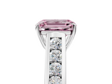 White gold Fancy Pink Emerald  Brilliant Channel-Set Solitaire Ring with Four-Prong Setting_25