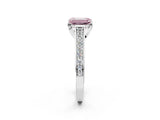 White gold Fancy Pink Emerald  Brilliant Cut Diamond Engagement Ring with Pavé Band and Four-Prong Setting_51