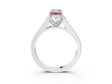 White gold Fancy Pink Emerald  Brilliant Cut Diamond Engagement Ring with Pavé Band and Four-Prong Setting_52
