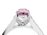 White gold Fancy Pink Emerald  Brilliant Cut Diamond Engagement Ring with Pavé Band and Four-Prong Setting_53