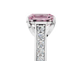 White gold Fancy Pink Emerald  Brilliant Cut Diamond Engagement Ring with Pavé Band and Four-Prong Setting_54