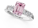 White gold Fancy Pink Emerald  Brilliant Cut Diamond Five-Stone Prong Set Engagement Ring with Channel Band_4
