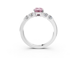 White gold Fancy Pink Emerald  Brilliant Cut Diamond Five-Stone Prong Set Engagement Ring with Channel Band_6