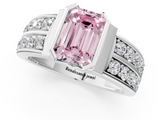 White gold Fancy Pink Emerald  Brilliant Diamond Channel Set Wide Band Ring with Bezel Setting_21