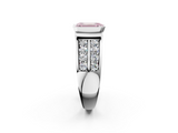 White gold Fancy Pink Emerald  Brilliant Diamond Channel Set Wide Band Ring with Bezel Setting_22