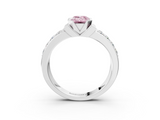 White gold Fancy Pink Emerald  Brilliant Diamond Channel Set Wide Band Ring with Bezel Setting_23