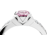 White gold Fancy Pink Emerald  Brilliant Diamond Channel Set Wide Band Ring with Bezel Setting_24
