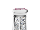 White gold Fancy Pink Emerald  Brilliant Diamond Channel Set Wide Band Ring with Bezel Setting_25