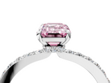 White gold Fancy Pink Emerald  Brilliant Pavé Band Solitaire with Four-Prong Setting_53