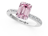 White gold Fancy Pink Emerald  Brilliant Pavé Band Solitaire with Four-Prong Setting_54