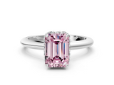 White gold Fancy Pink Emerald  Brilliant Solitaire Engagement Ring with Six-Prong Setting and Classic Band_20