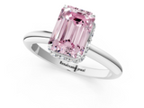 White gold Fancy Pink Emerald  Brilliant Solitaire Engagement Ring with Six-Prong Setting and Classic Band_21