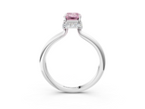 White gold Fancy Pink Emerald  Brilliant Solitaire Engagement Ring with Six-Prong Setting and Classic Band_23