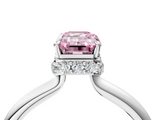 White gold Fancy Pink Emerald  Brilliant Solitaire Engagement Ring with Six-Prong Setting and Classic Band_24