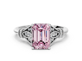 White gold Fancy Pink Emerald  Brilliant Solitaire with Pave Band and Four-Prong Setting_20