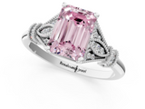 White gold Fancy Pink Emerald  Brilliant Solitaire with Pave Band and Four-Prong Setting_21